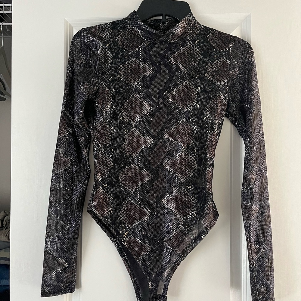 Snakeskin Long Sleeve Bodysuit